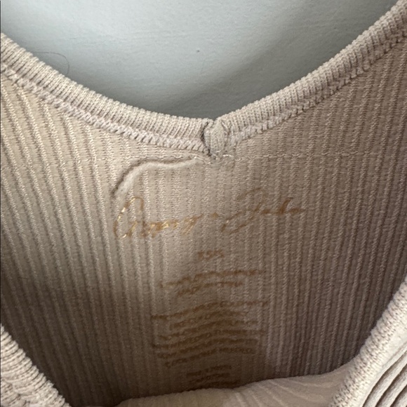 Beige Ribbed Tank Top - Picture 2 of 3